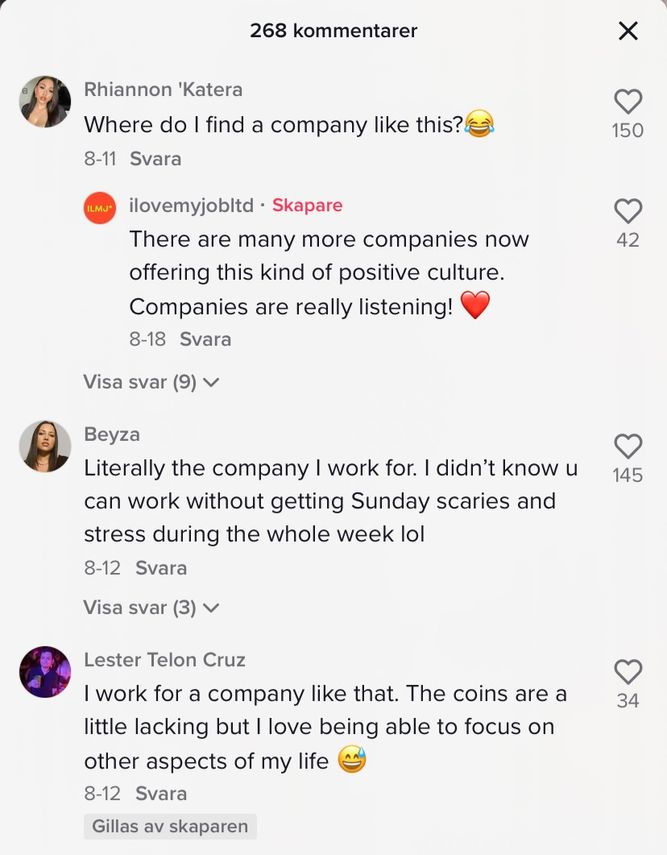 Screenshot from TikTok - comments on Yellow Express page