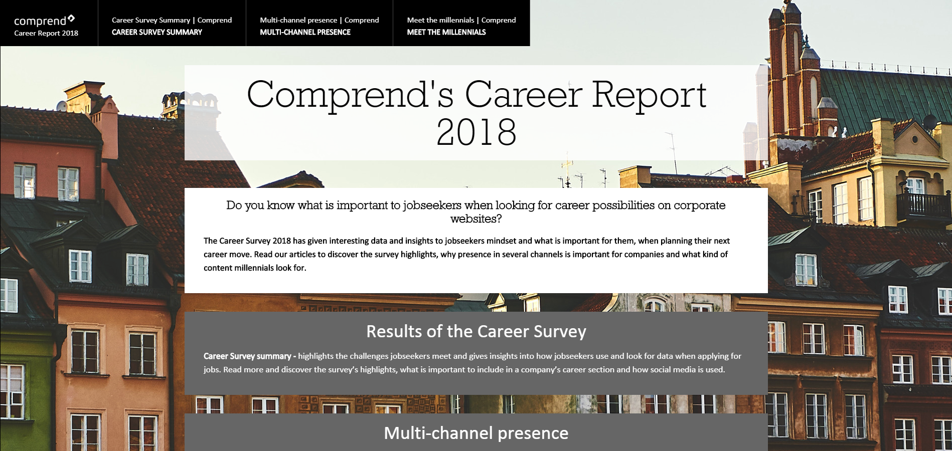 Screenshot of the Career Report 2018